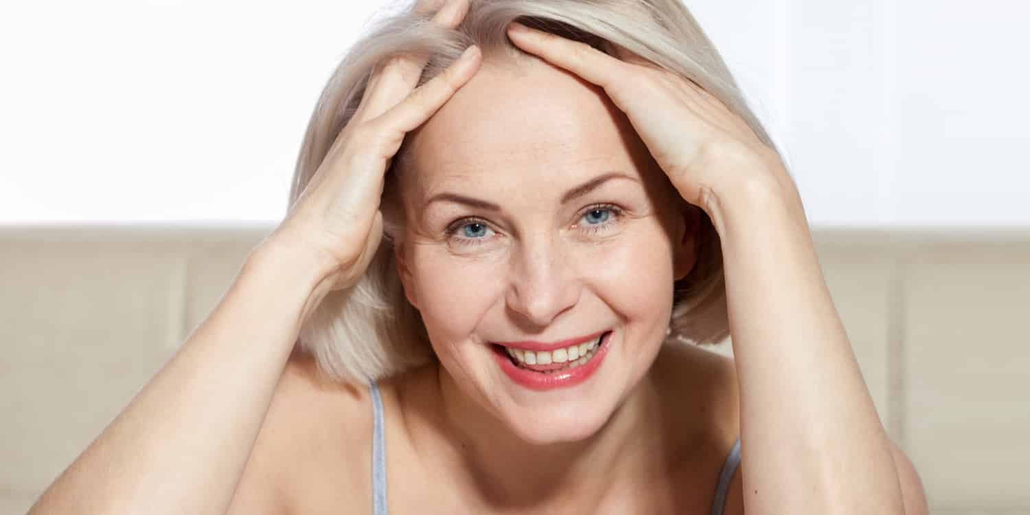 A woman with a natural-looking facelift